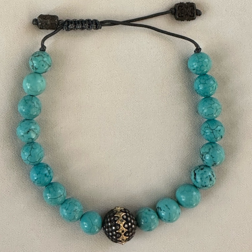 Armenta Diamond Magnesite Bead Bracelet • Mixed Metal Old World Pull Cord NWOT - Picture 6 of 10